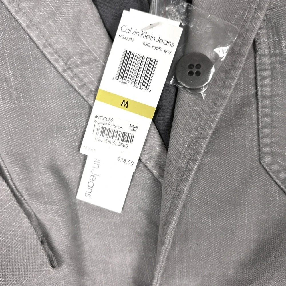 Calvin Klein Blazer Mens M 42R Grey‎ Cotton Blend NWT Sport Coat Professional